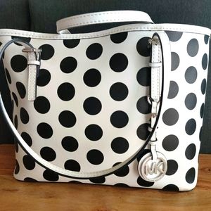 Michael Kors Jet Set Small Travel Tote Dot Leather